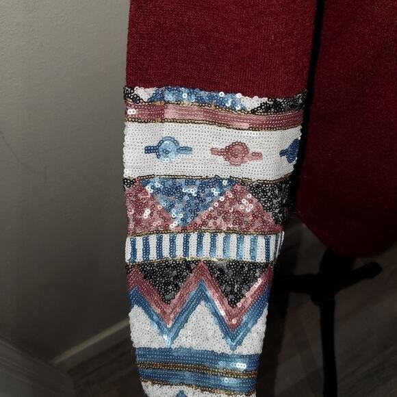 Style rock women's Aztec patch work long sleeve shirt. - Picture 5 of 8